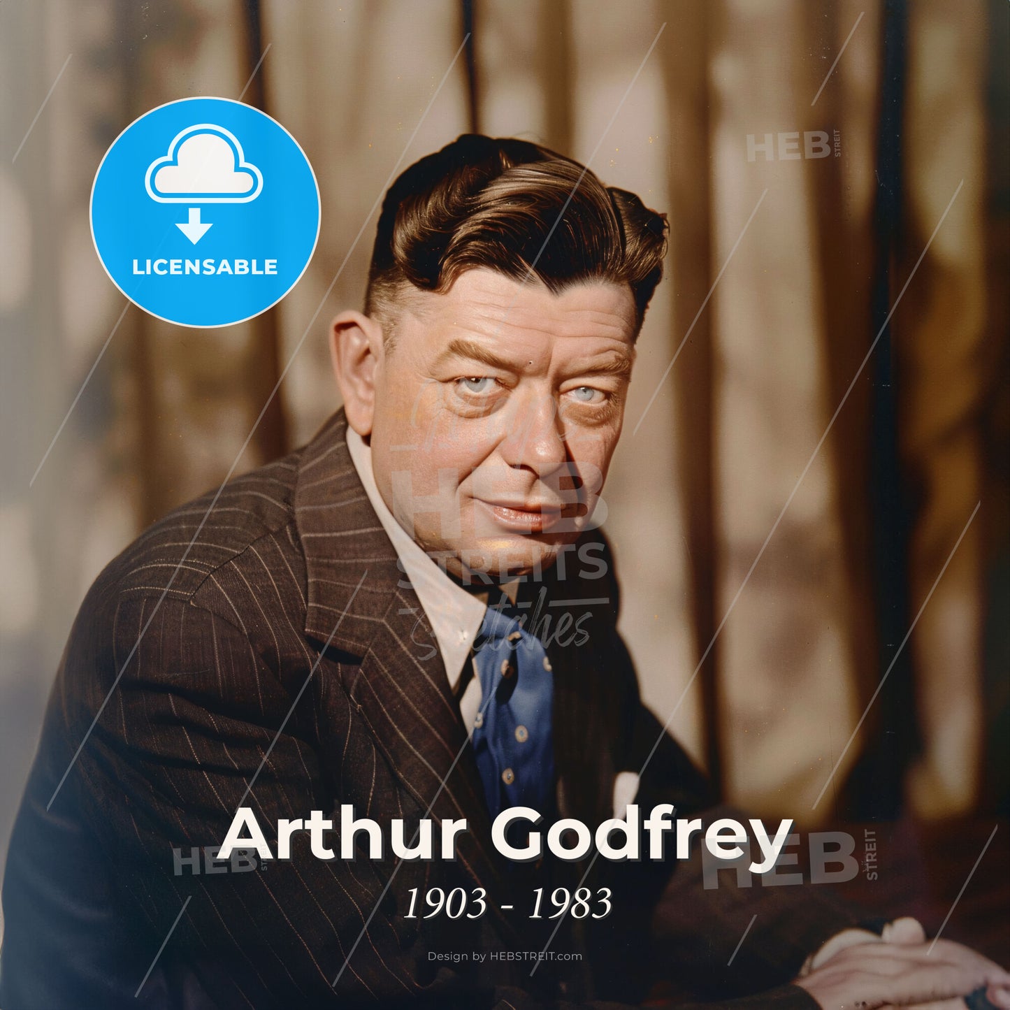 Arthur Godfrey, 1903 - 1983, American radio and TV host - A Man In A Suit Print Template