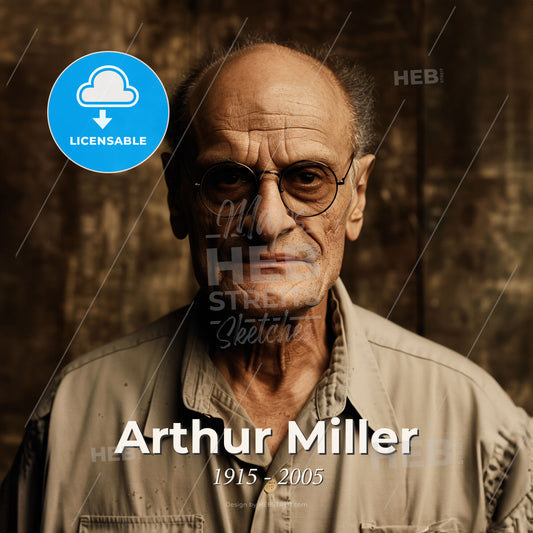 Arthur Miller, 1915 - 2005, American playwright - A Man Wearing Glasses And A Button Up Shirt Print Template