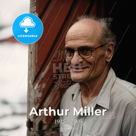 Arthur Miller, 1915 - 2005, American playwright - A Man Leaning Against A Door Print Template