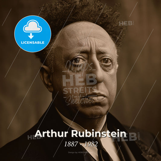 Arthur Rubinstein, 1887 - 1982, Polish-American pianist - A Man In A Suit And Tie Print Template