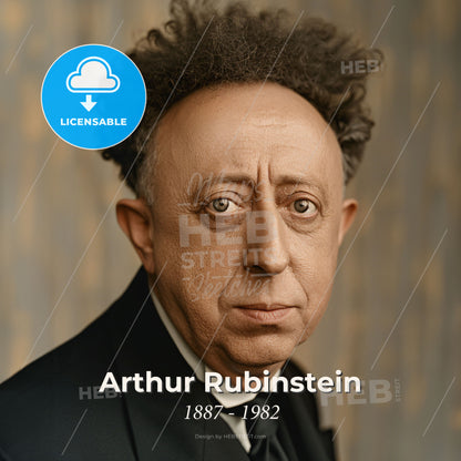 Arthur Rubinstein, 1887 - 1982, Polish-American pianist - A Man In A Suit Print Template