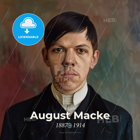 August Macke, 1887 - 1914, German painter - A Man In A Suit Print Template