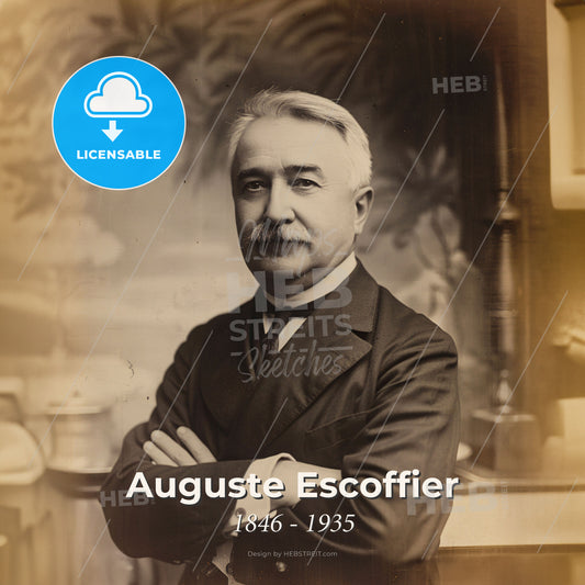 Auguste Escoffier, 1846 - 1935, French chef - A Man With His Arms Crossed Print Template