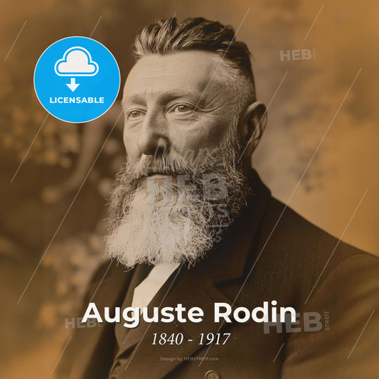 Auguste Rodin, 1840 - 1917, French sculptor - A Man With A Beard Print Template