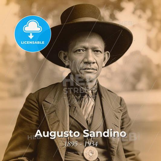Augusto Sandino, 1895 - 1934, Nicaraguan revolutionary - A Man Wearing A Hat And Jacket Print Template