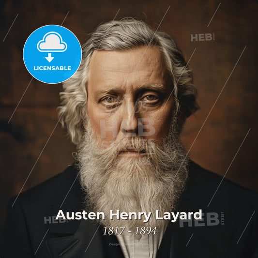 Austen Henry Layard, 1817 - 1894, British archaeologist - A Man With A Beard Print Template