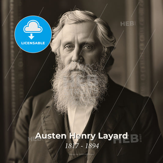 Austen Henry Layard, 1817 - 1894, British archaeologist - A Man With A Beard Print Template