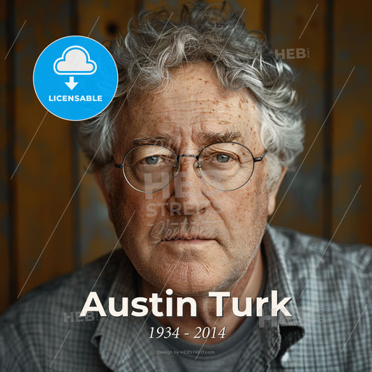 Austin Turk, 1934 - 2014, American criminologist - A Man With Glasses And A Grey Shirt Print Template