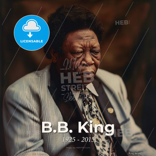 B.B. King, 1925 - 2015, American blues guitarist - A Man In A Suit Print Template
