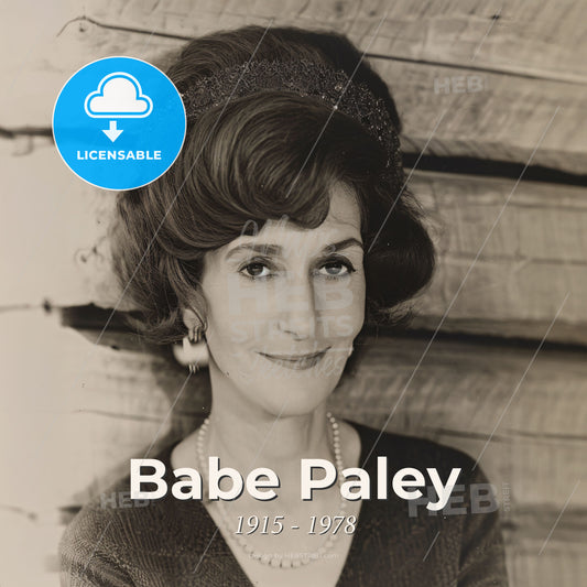 Babe Paley, 1915 - 1978, American socialite - A Woman Smiling With A Large Hair Piece In Her Hair Print Template