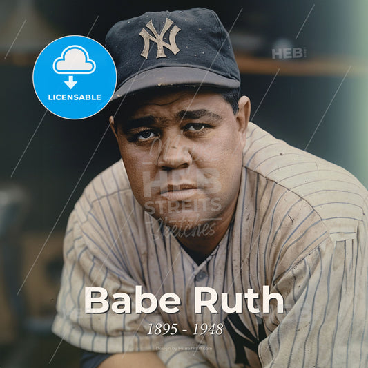 Babe Ruth, 1895 - 1948, American baseball player - A Man In A Baseball Uniform Print Template