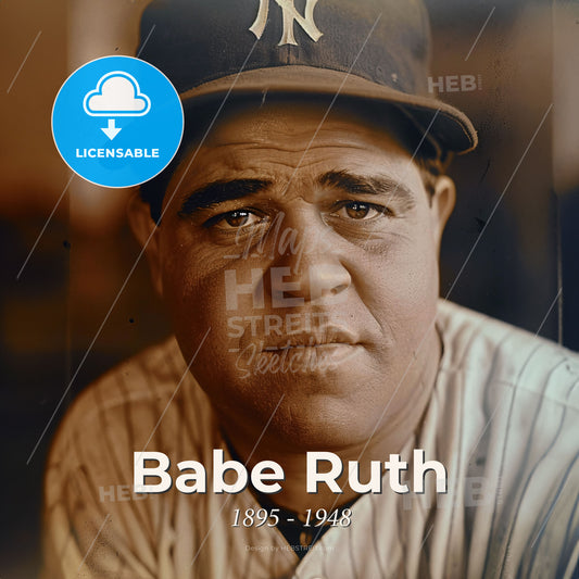 Babe Ruth, 1895 - 1948, American baseball player - A Man In A Baseball Uniform Print Template