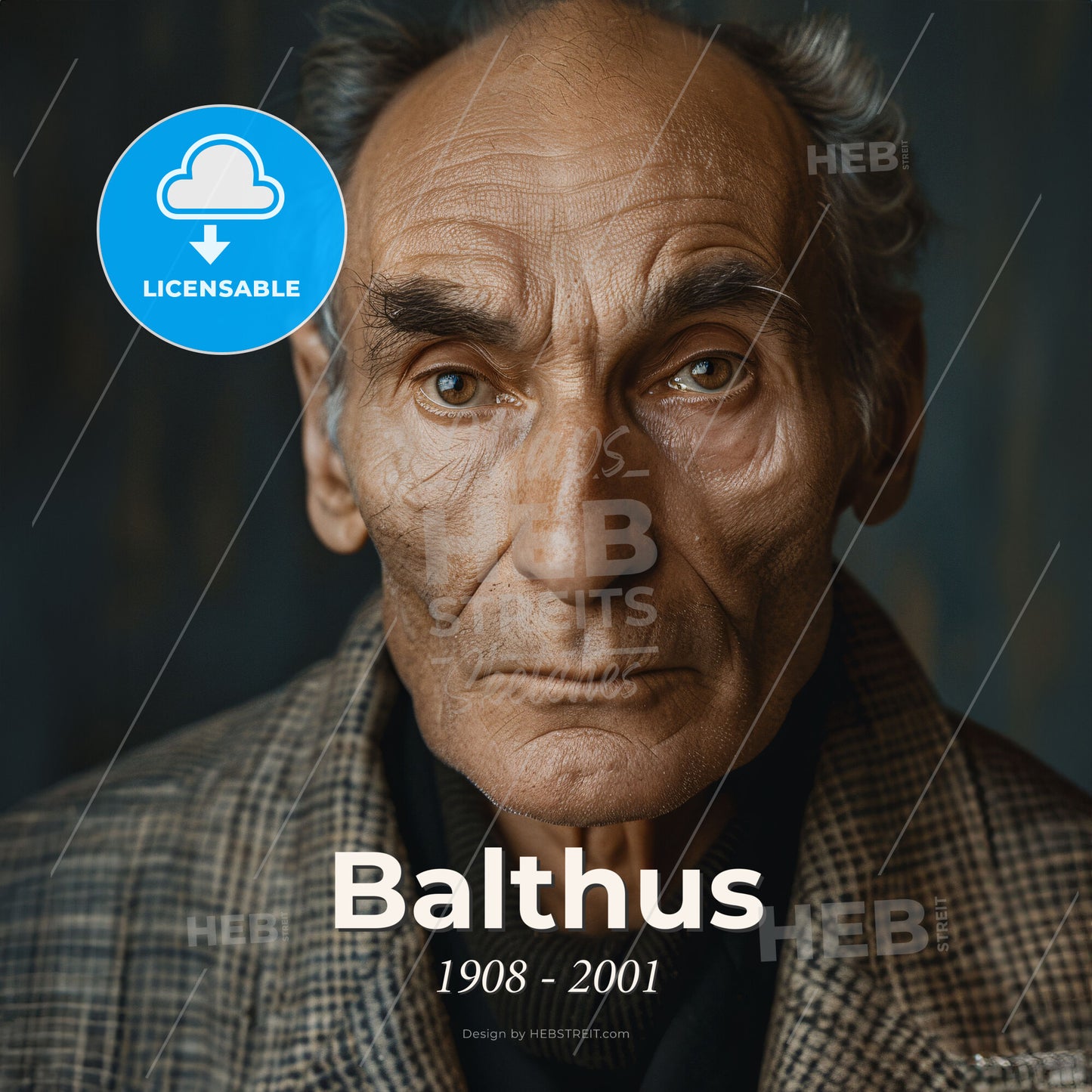 Balthus, 1908 - 2001, Polish-French painter - A Man With Wrinkles On His Face Print Template