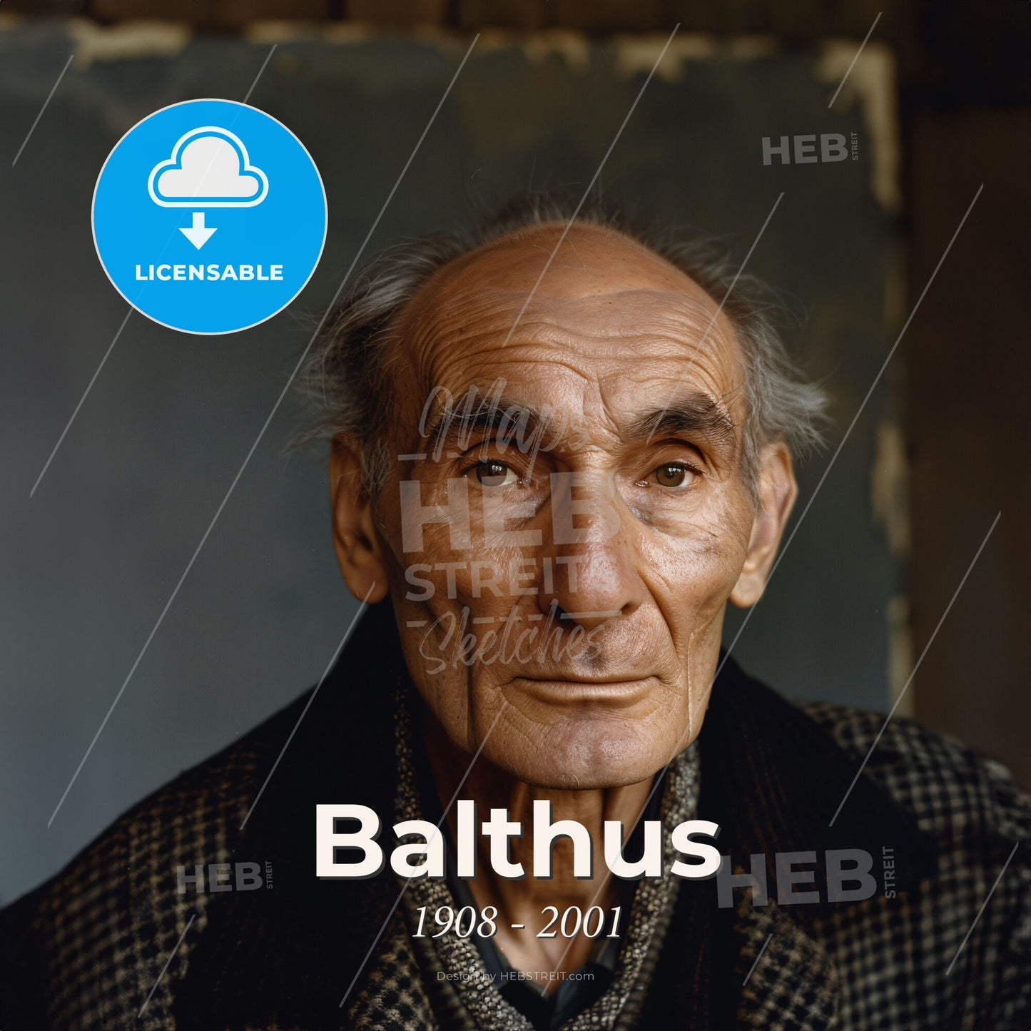 Balthus, 1908 - 2001, Polish-French painter - A Man In A Checkered Jacket Print Template