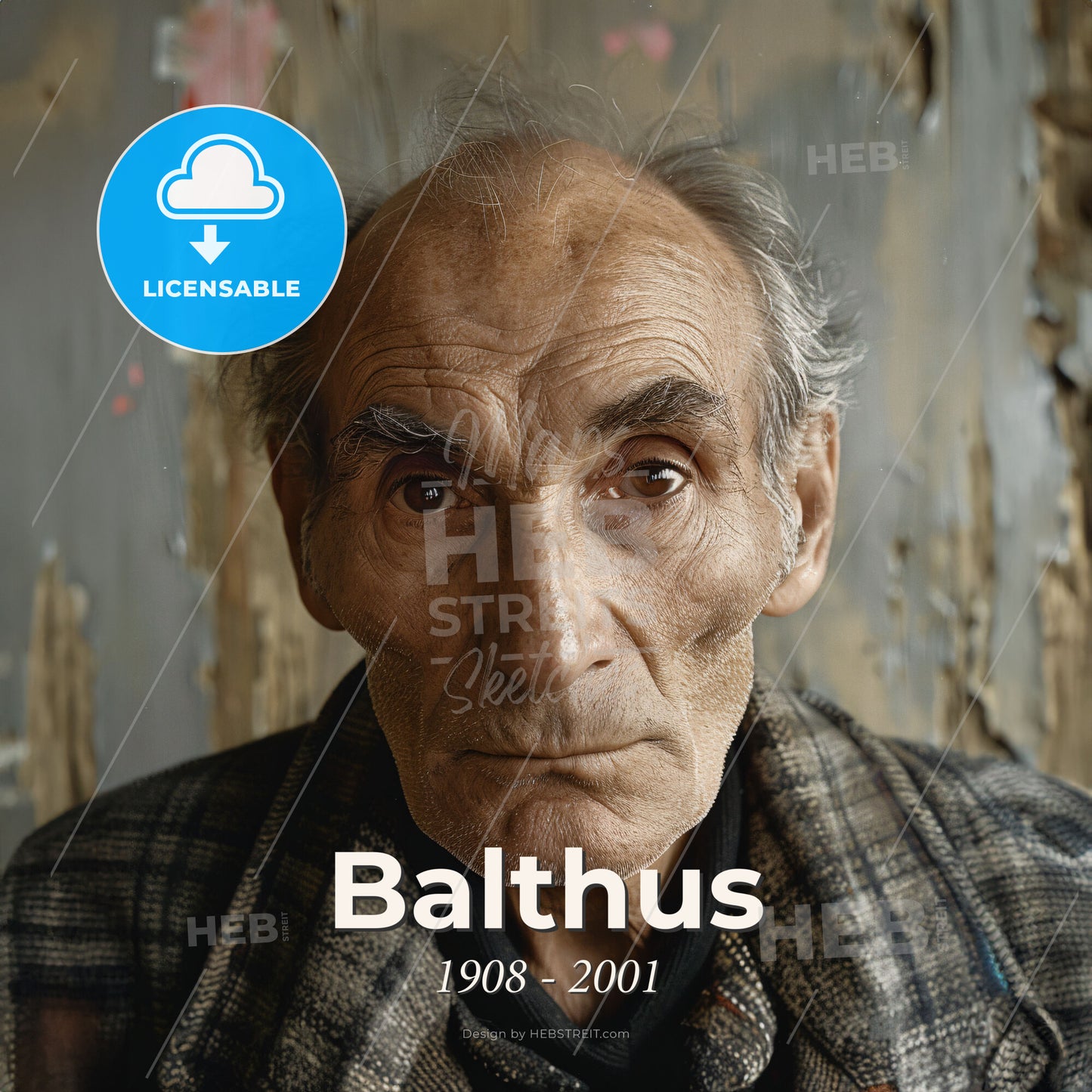 Balthus, 1908 - 2001, Polish-French painter - A Man With Wrinkles On His Face Print Template