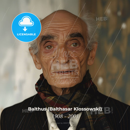 Balthus (Balthasar Klossowski), 1908 - 2001, Polish-French painter - An Old Man With A Scarf Print Template