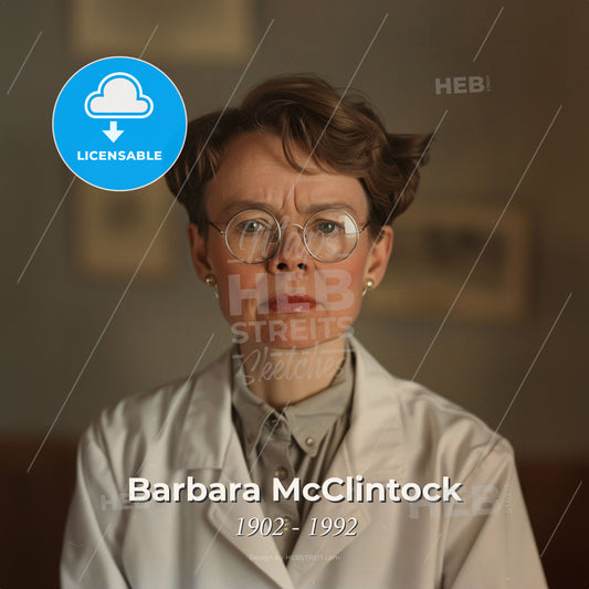 Barbara McClintock, 1902 - 1992, American geneticist - A Woman In A White Coat Print Template