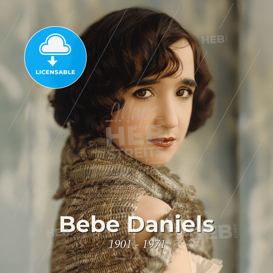 Bebe Daniels, 1901 - 1971, American actress - A Woman With Short Brown Hair Wearing A Scarf Print Template