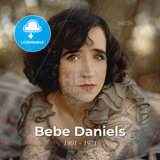 Bebe Daniels, 1901 - 1971, American actress - A Woman Lying Down With Her Arms Crossed Print Template