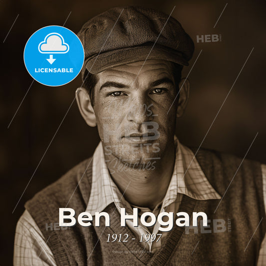 Ben Hogan, 1912 - 1997, American golfer - A Man Wearing A Hat Print Template