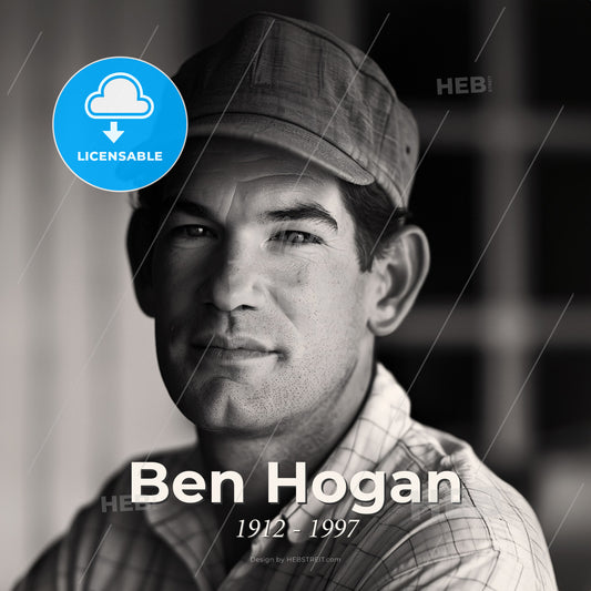 Ben Hogan, 1912 - 1997, American golfer - A Man Wearing A Hat Print Template