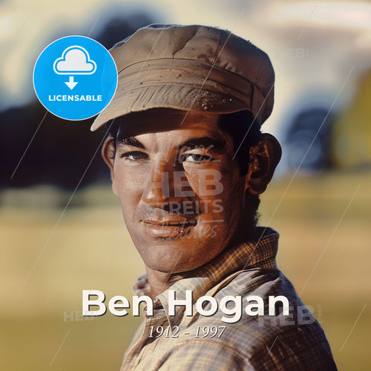 Ben Hogan, 1912 - 1997, American golfer - A Man Wearing A Hat Print Template