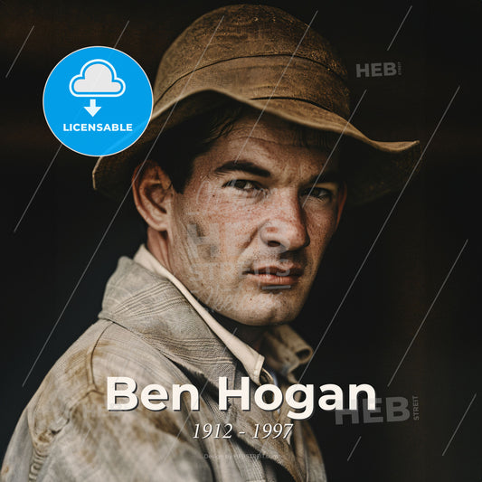 Ben Hogan, 1912 - 1997, American golfer - A Man Wearing A Hat Print Template