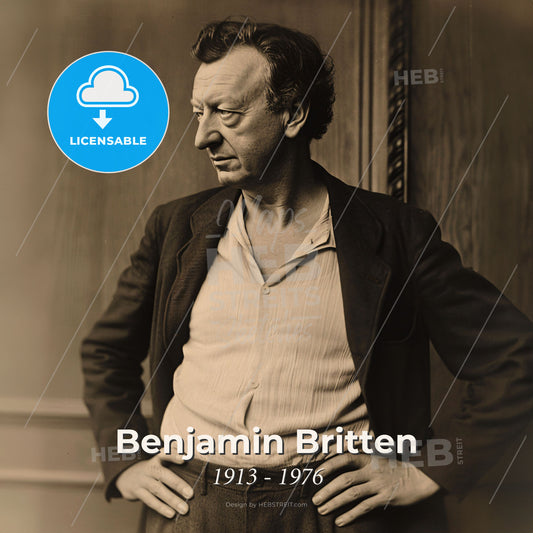 Benjamin Britten, 1913 - 1976, British composer - A Man With His Hands On His Hips Print Template