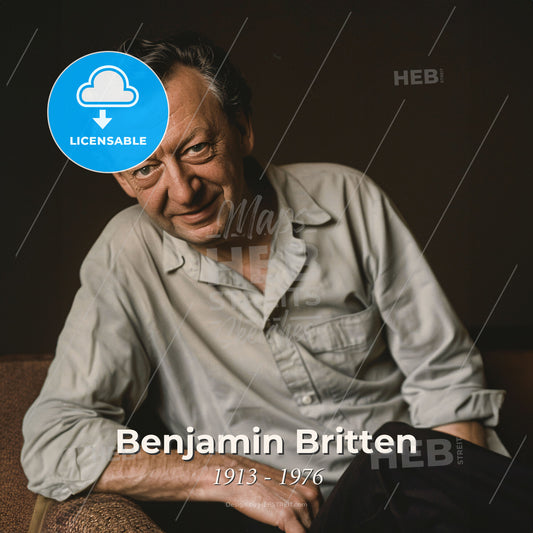 Benjamin Britten, 1913 - 1976, British composer - A Man Sitting On A Couch Print Template
