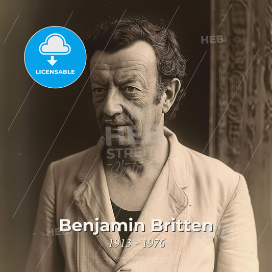 Benjamin Britten, 1913 - 1976, British composer - A Man In A Suit Print Template