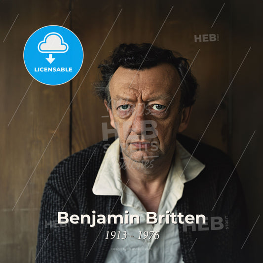 Benjamin Britten, 1913 - 1976, British composer - A Man In A Black Sweater Print Template