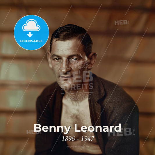 Benny Leonard, 1896 - 1947, American lightweight boxer - A Man With No Shirt Print Template