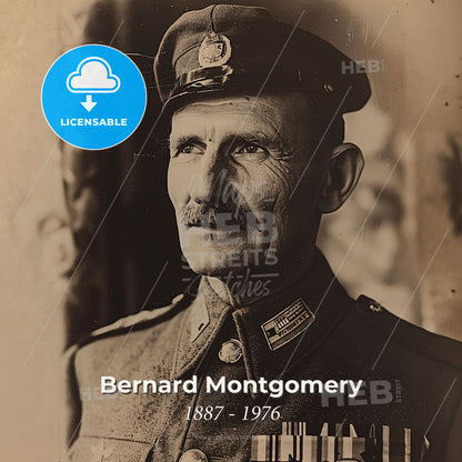Bernard Montgomery, 1887 - 1976, British Field Marshal - A Man In A Military Uniform Print Template