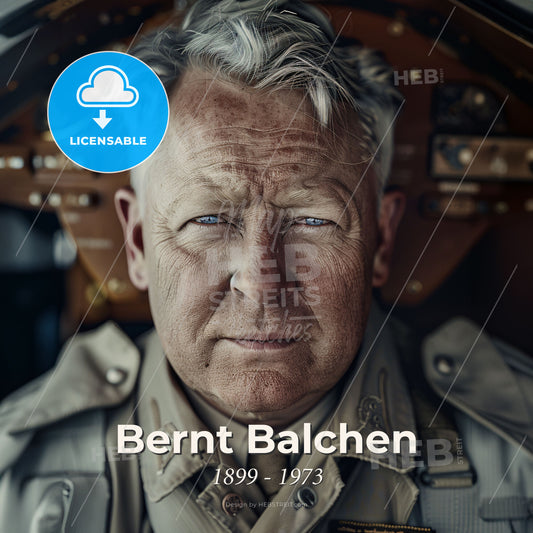 Bernt Balchen, 1899 - 1973, Norwegian-American aviator and navigator - A Man In A Uniform Print Template