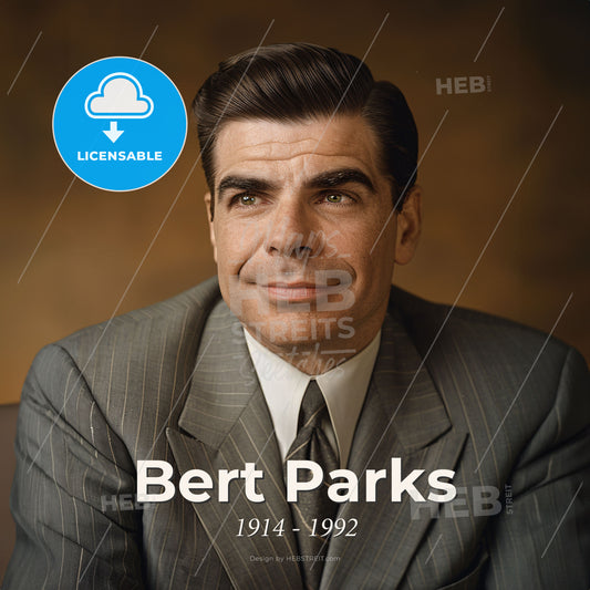 Bert Parks, 1914 - 1992, American TV show host - A Man In A Suit Print Template