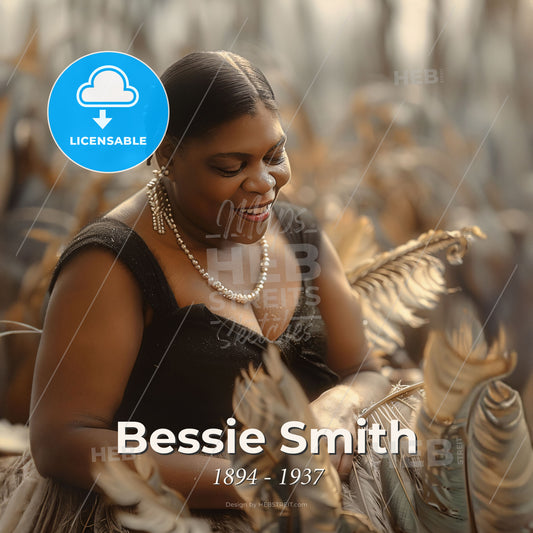 Bessie Smith, 1894 - 1937, American blues singer - A Woman In A Dress Print Template