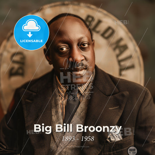 Big Bill Broonzy, 1893 - 1958, American blues singer and guitarist - A Man In A Suit And Tie Print Template