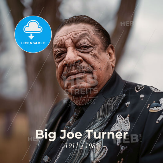 Big Joe Turner, 1911 - 1985, American blues singer - A Man In A Black Jacket Print Template
