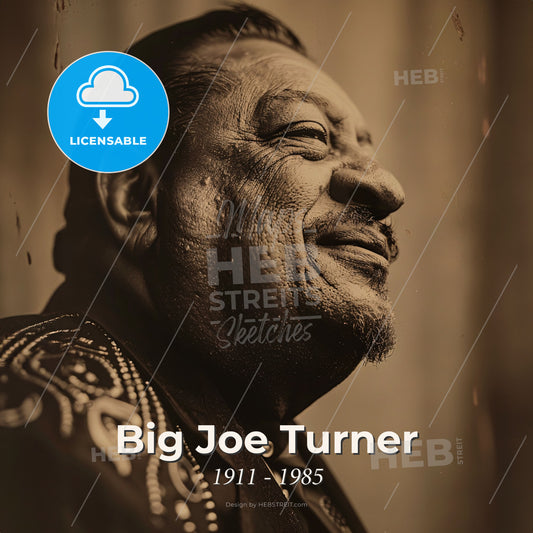 Big Joe Turner, 1911 - 1985, American blues singer - A Man In A Black Suit Print Template