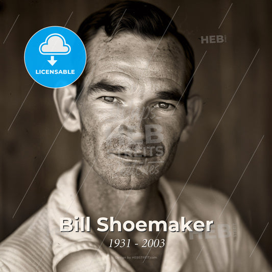 Bill Shoemaker, 1931 - 2003, American jockey - A Man With A Mustache Print Template