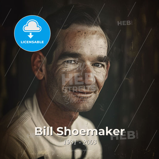 Bill Shoemaker, 1931 - 2003, American jockey - A Man Smiling For The Camera Print Template