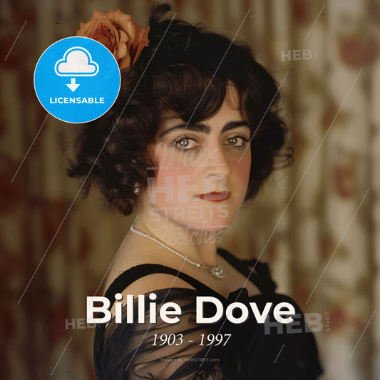 Billie Dove, 1903 - 1997, American actress - A Woman With A Flower In Her Hair Print Template