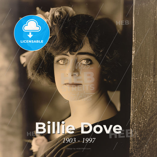 Billie Dove, 1903 - 1997, American actress - A Woman With Flowers In Her Hair Print Template
