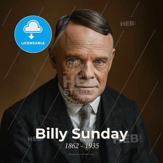 Billy Sunday, 1862 - 1935, American evangelist - A Man In A Suit Print Template
