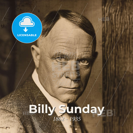 Billy Sunday, 1862 - 1935, American evangelist - A Man In A Suit Print Template