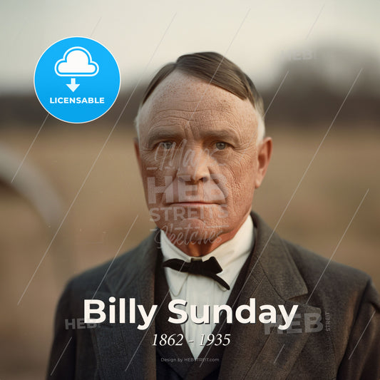 Billy Sunday, 1862 - 1935, American evangelist - A Man In A Suit Print Template