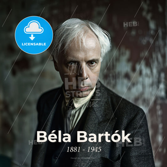 Béla Bartók, 1881 - 1945, Hungarian composer - A Man In A Suit Print Template