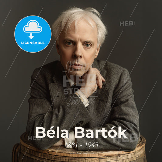 Béla Bartók, 1881 - 1945, Hungarian composer - A Man Sitting On A Barrel Print Template