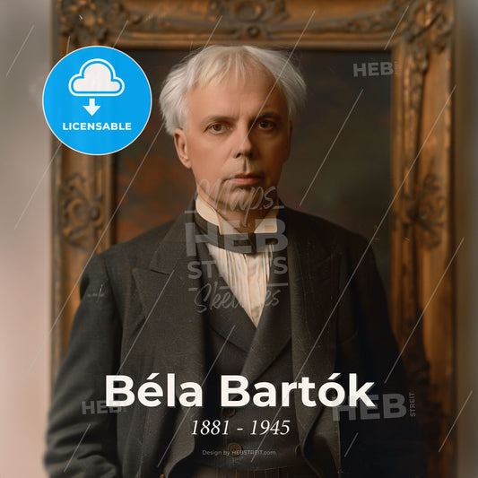 Béla Bartók, 1881 - 1945, Hungarian composer - A Man In A Suit Print Template