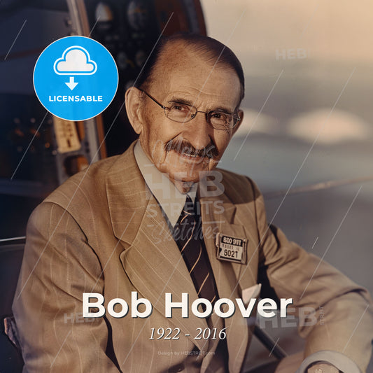 Bob Hoover, 1922 - 2016, American aviator and test pilot - A Man In A Suit And Tie Print Template